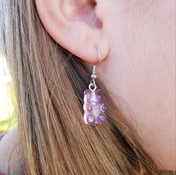 Gummy Bear Resin Dangle Earrings